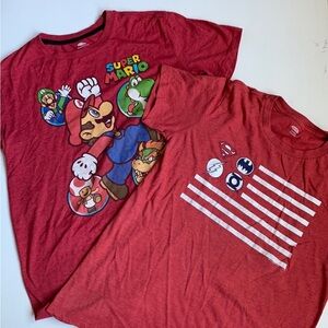 OLD NAVY Kids T-Shirt Bundle Super Mario & Marvel XL